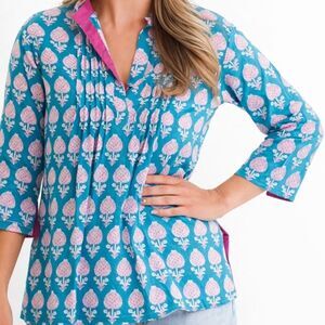 NWOT Pomegranate block printed tunic top, Sm $167 F44